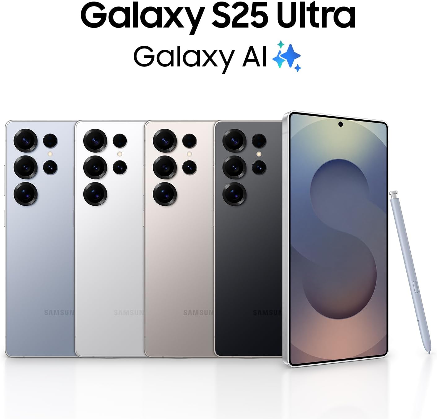 SAMSUNG Galaxy S25 Ultra 5G (512GB, 12GB) 6.9" AMOLED 2X, 200MP Camera (US Model Fully Unlocked for Global 5G / 4G LTE ) S938U w/ 25W Super Fast Charger (Renewed) Black