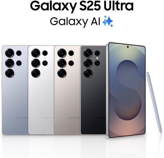 SAMSUNG Galaxy S25 Ultra 5G (512GB, 12GB) 6.9" AMOLED 2X, 200MP Camera (US Model Fully Unlocked for Global 5G / 4G LTE ) S938U w/ 25W Super Fast Charger (Renewed) Black